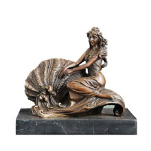 Figura Feminina Escultura Em Bronze Escultura Conch Lady Estante Interior Estátua de Bronze TPE-535